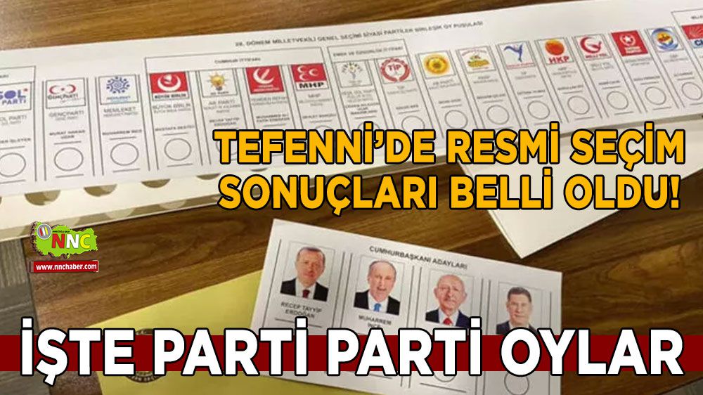Tefenni'de resmi seçim sonuçları belli oldu! İşte parti parti oylar