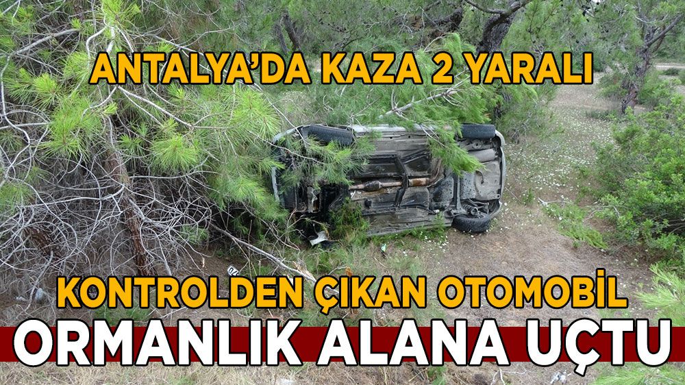 Antalya'da otomobil ormanlık alana uçtu