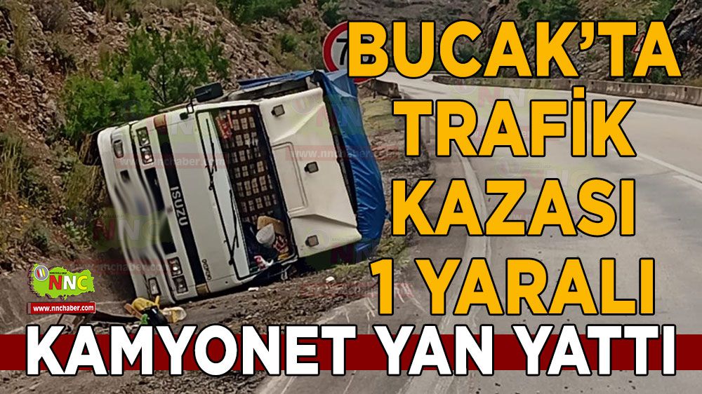 Antalya Isparta karayolunda kaza kamyonet yan yattı