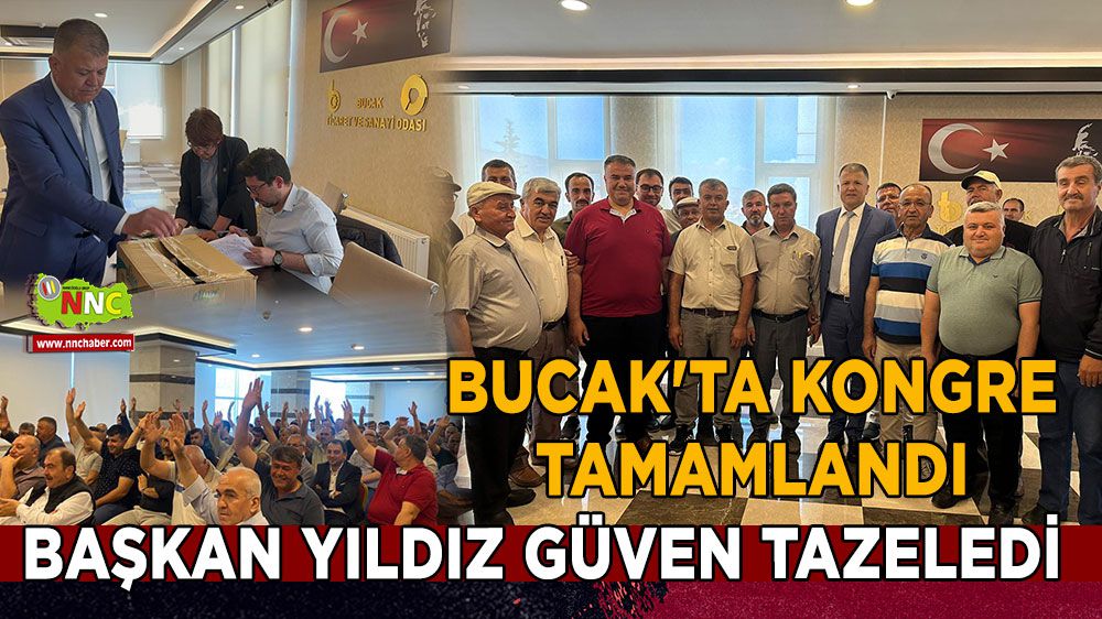 Bucak'ta kongre tamamlandı Başkan Fatih Yıldız güven tazeledi
