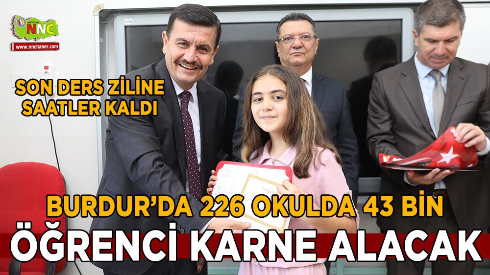 Burdur'da 226 okulda 43 bin öğrenci karne alacak