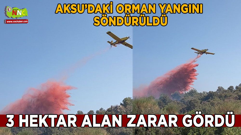 Aksu'daki orman yangınında 3 hektar alan zarar gördü 