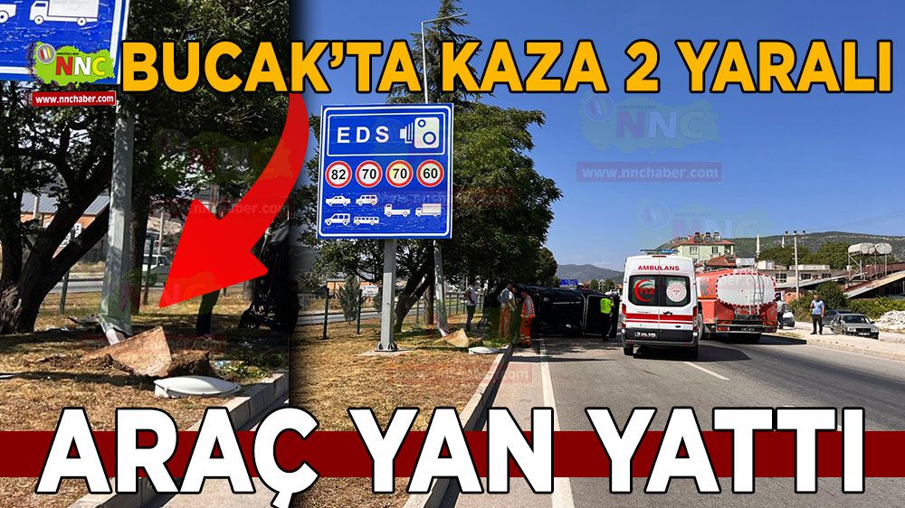 Antalya Burdur karayolu Bucak girişinde yan yattı