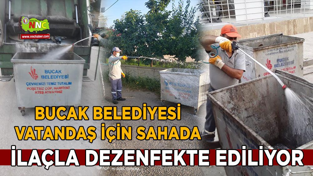 Bucak Belediyesi, vatandaş için dezenfekte ediyor