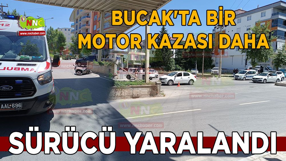 Bucak'ta bir motor kazası daha sürücü yaralandı