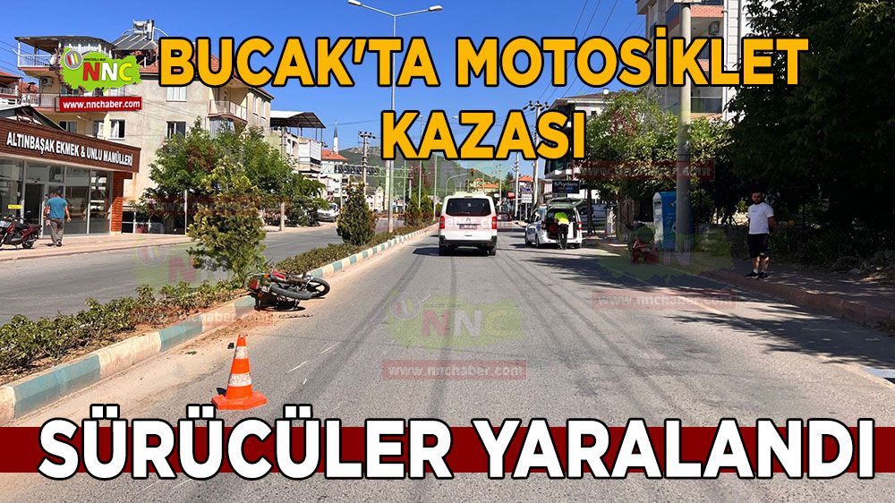Bucak'ta motosiklet kazası sürücüler yaralandı