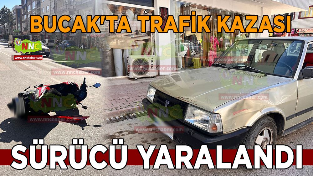 Bucak'ta trafik kazası sürücü yaralandı