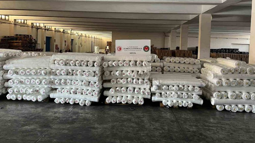 Mersin'de kaçak polyester kumaş operasyon 