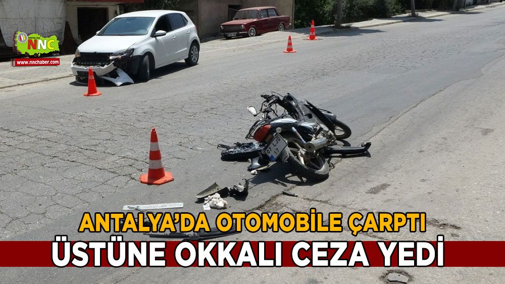 Otomobile çarptı üstüne okkalı ceza yedi