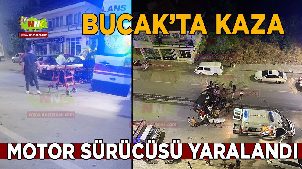 Bucak'ta kaza motor sürücüsü yaralandı