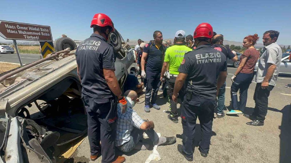 Elazığ'da otomobil takla attı: 1 ölü 4 yaralı