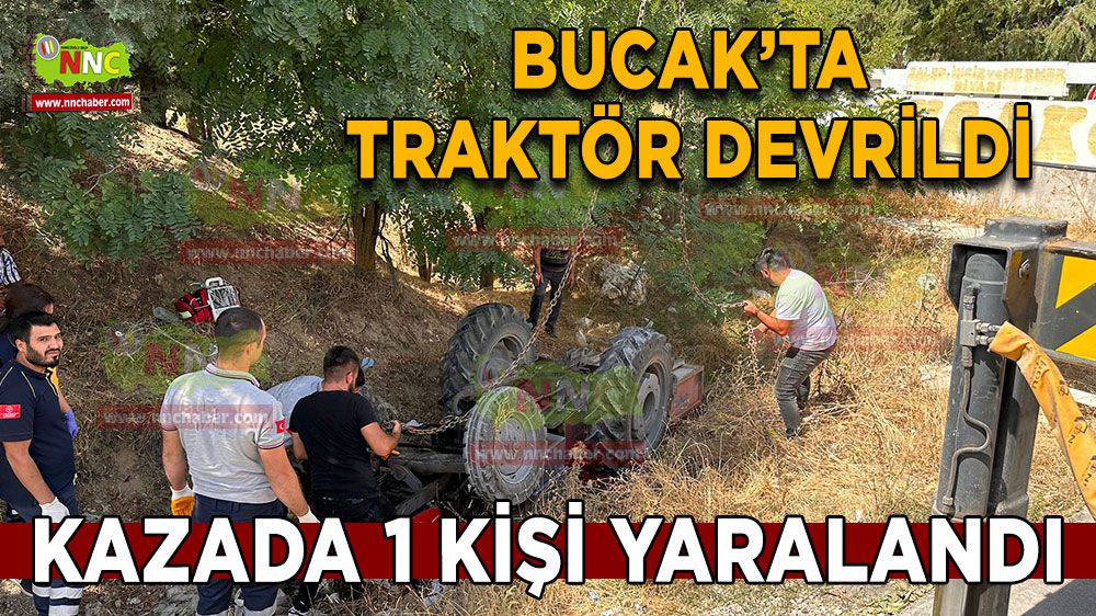 Antalya Burdur karayolunda traktör devrildi