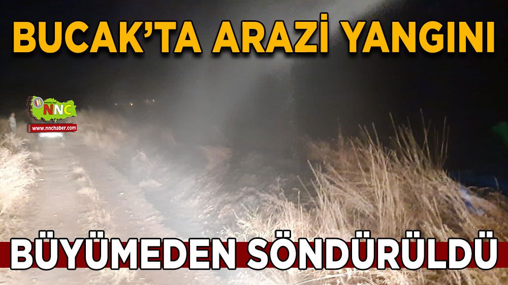 Bucak'ta arazi yangın Ekipler tarafından söndürüldü