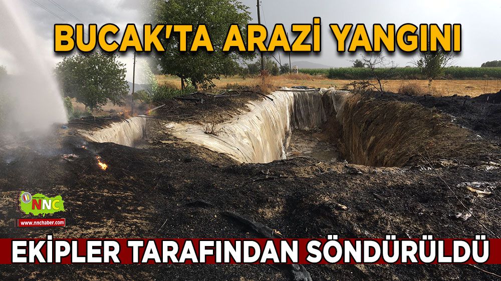 Bucak'ta arazi yangını ekipler tarafından söndürüldü