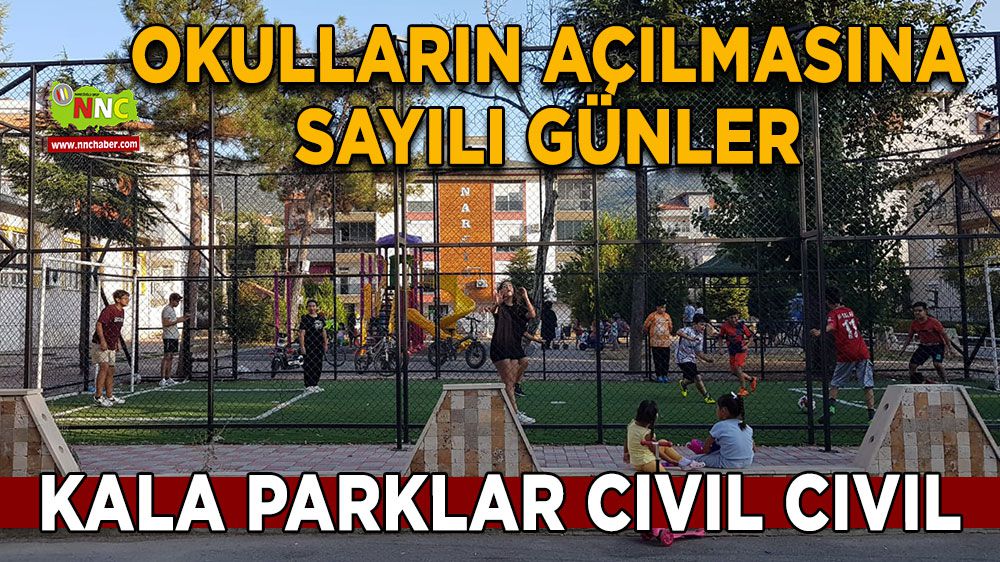 Bucak'ta okullar açılmadan önce parklar doldu taştı