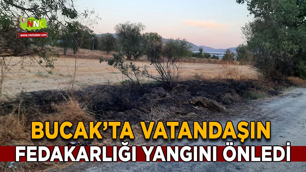 Bucak'ta vatandaşın fedakarlığı yangını önledi