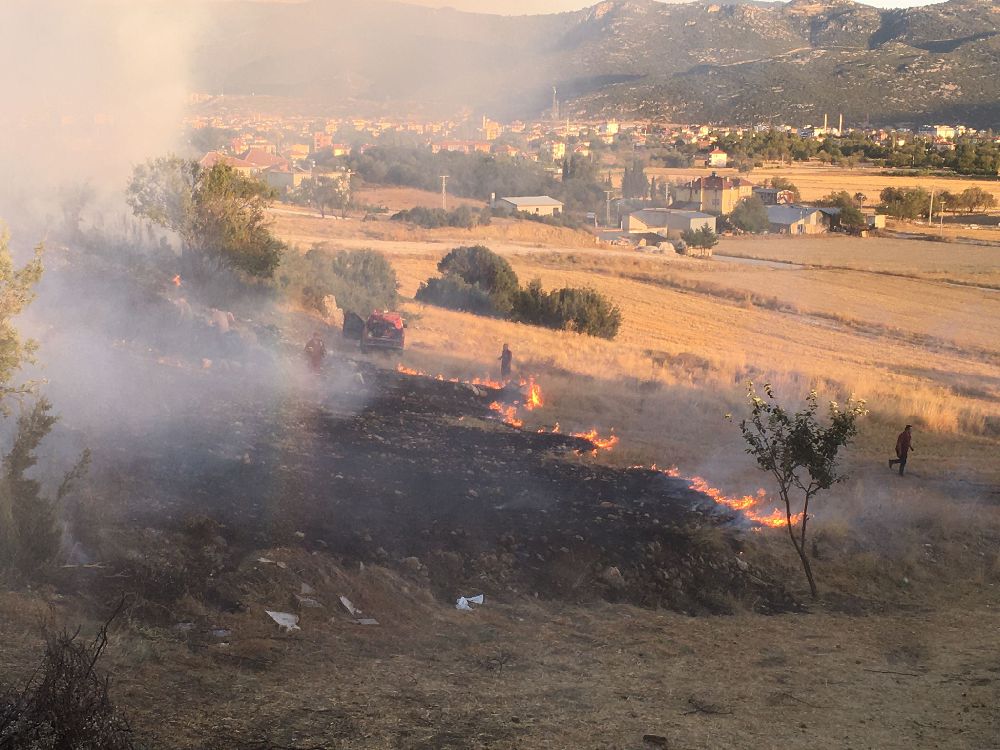 Burdur Bucak'ta arazi yangını söndürüldü