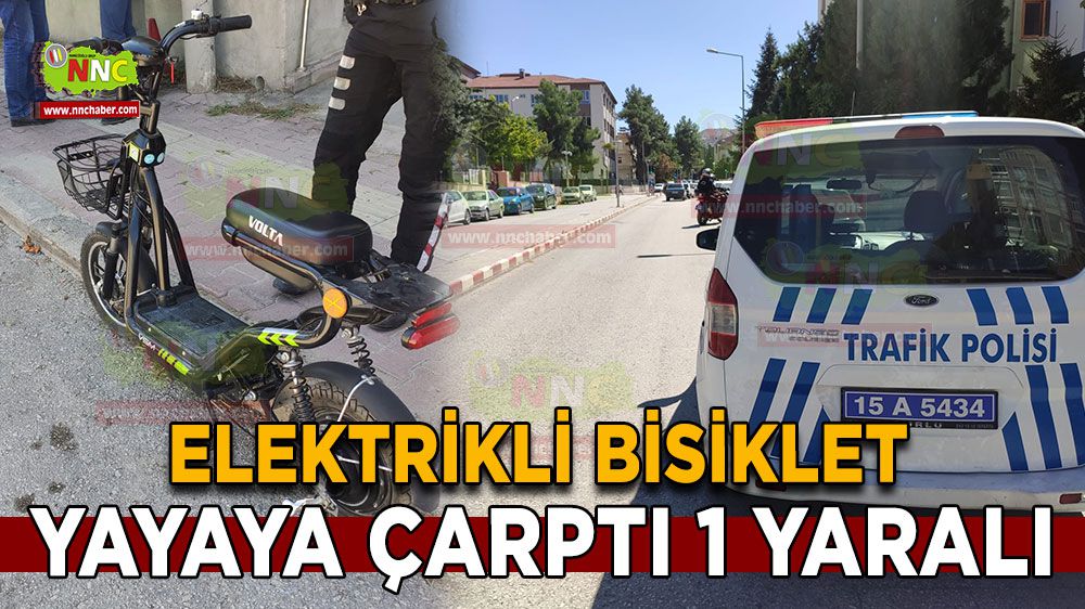Burdur'da elektrikli bisiklet yayaya çarptı