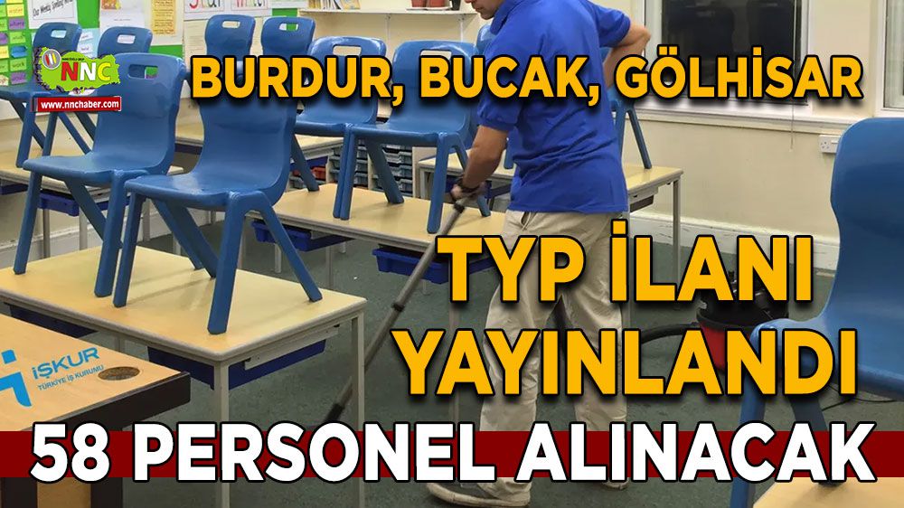 Burdur'da ilan açıldı 58 TYP personeli alınacak