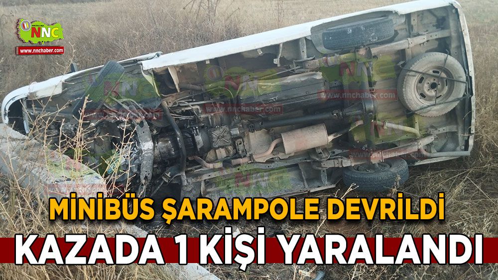 Burdur'da minibüs kazası: 1 yaralı