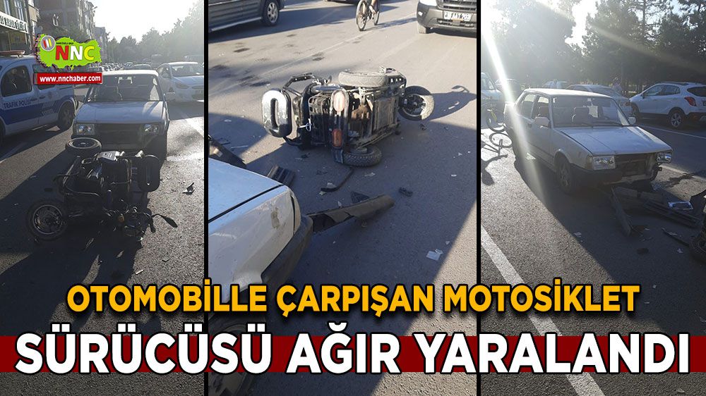 Burdur'da motosiklet-otomobil çarpışması: 1 ağır yaralı