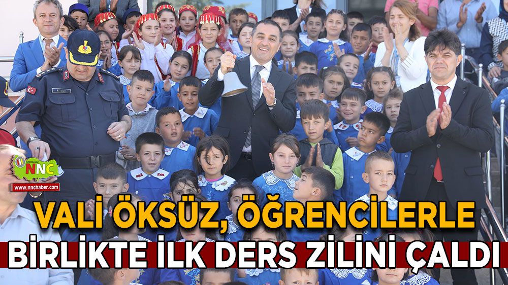 Vali Türker Öksüz, Çatağıl İlkokulu'nda öğrencilerle birlikte ilk ders zilini çaldı