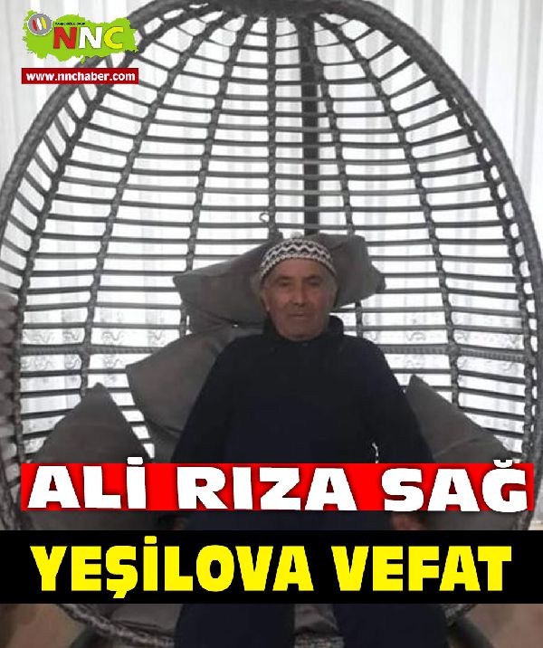 Yeşilova Vefat Ali Rıza Sağ