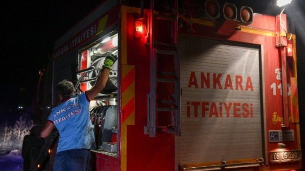 Ankara Beypazarı'nda  gece saatlerinde korkutan yangın