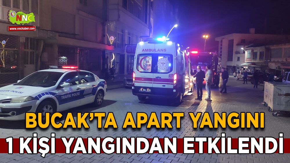 Bucak'ta apartta yangın 1 kişi yangından etkilendi