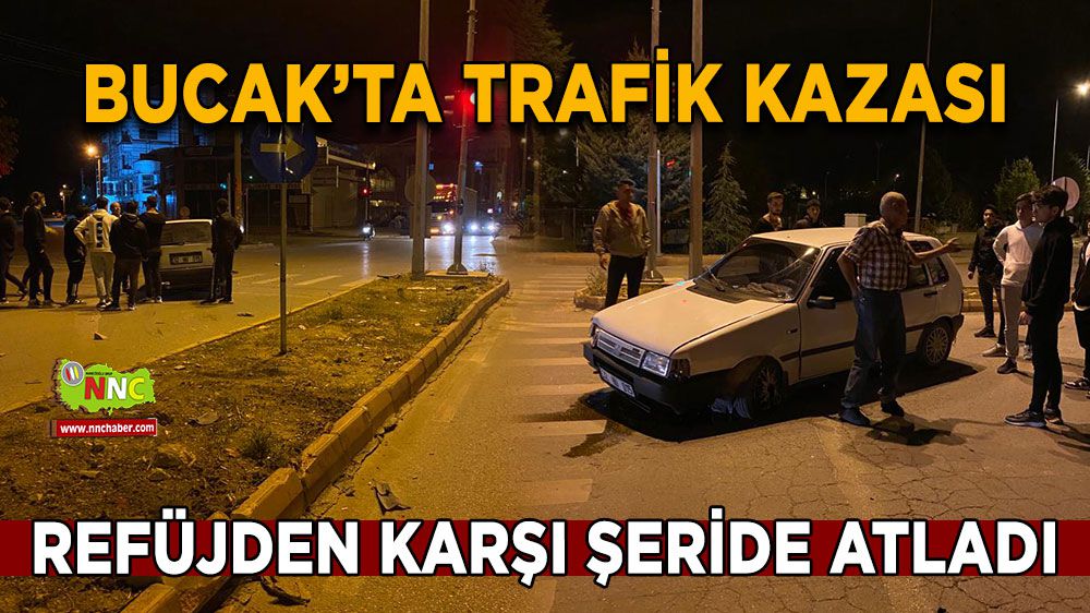 Bucak'ta kaza; refüjden karşı şeride atladı