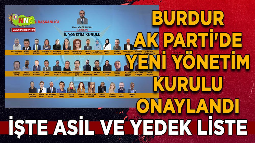 Burdur AK Parti'de yeni yönetim kurulu onaylandı