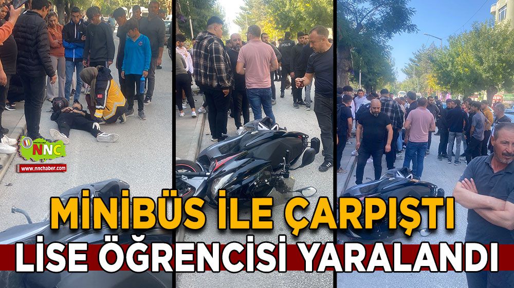 Burdur'da motosiklet ile minibüs çarpıştı