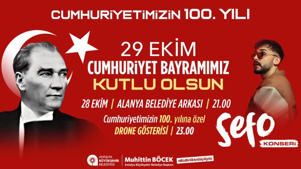  Büyükşehir Cumhuriyet’in 100 Yılını coşkuyla kutluyor