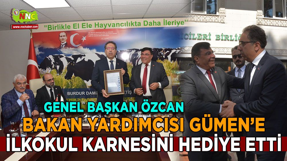 Genel Başkan Özcan, Ahmet Gümen'e ilkokul karnesini hediye etti