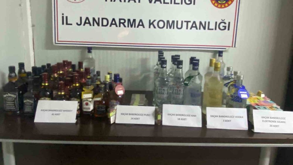 Jandarma ekipleri 62 şişe kaçak alkol ele geçirildi