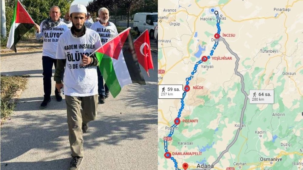 Kayseri Filistin için yürümeye devam ediyor