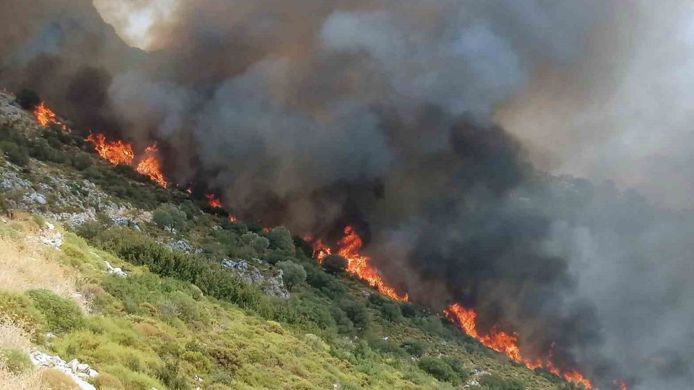 Orman yangını havadan ve karadan destekle söndürülmeye devam ediyor