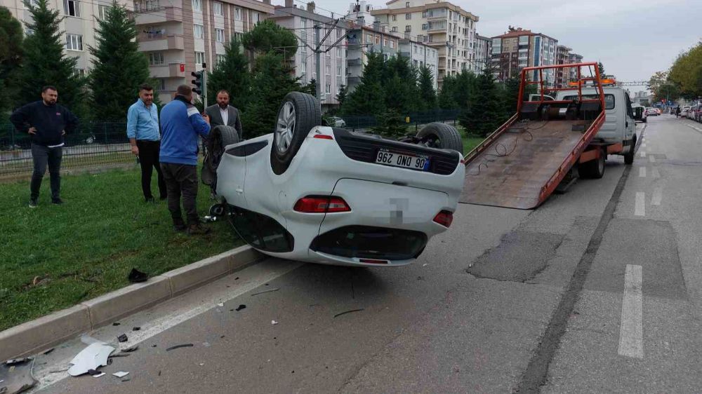 Otomobile çarptı, takla attı, yaralandı