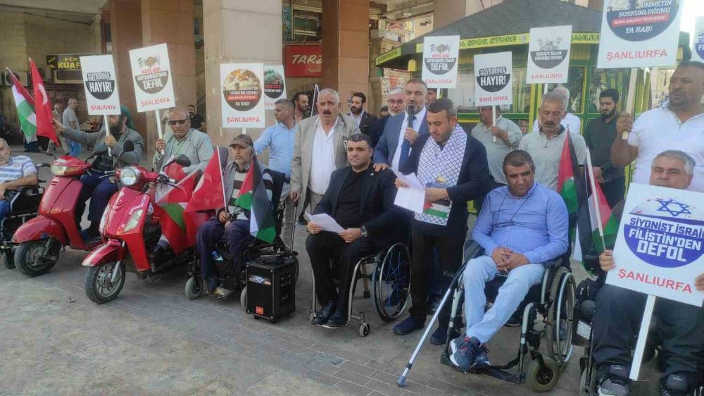 Şanlıurfa’da engellilerden İsraile tepki 