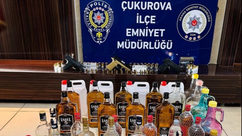 Adana’da  litrelerce kaçak alkol ele geçirildi