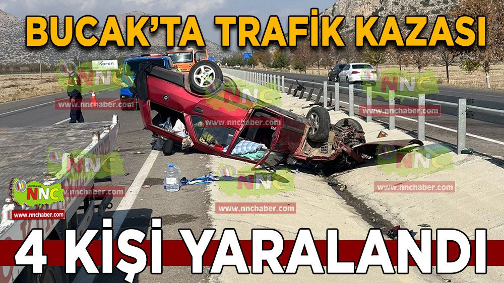 Burdur Bucak'ta kaza! 4 kişi yaralandı