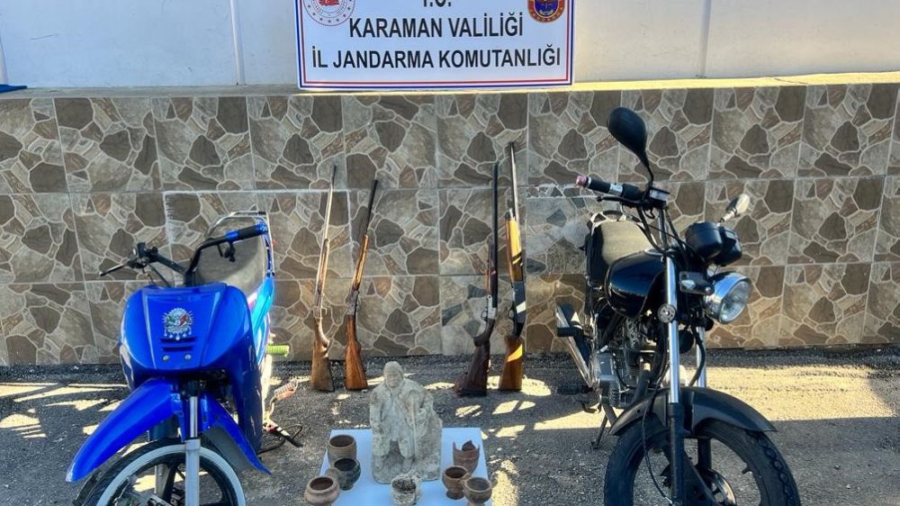 Karaman’da 9 çalıntı motosiklet ve tarihi eserler düzenlenen operasyonla ele geçirildi