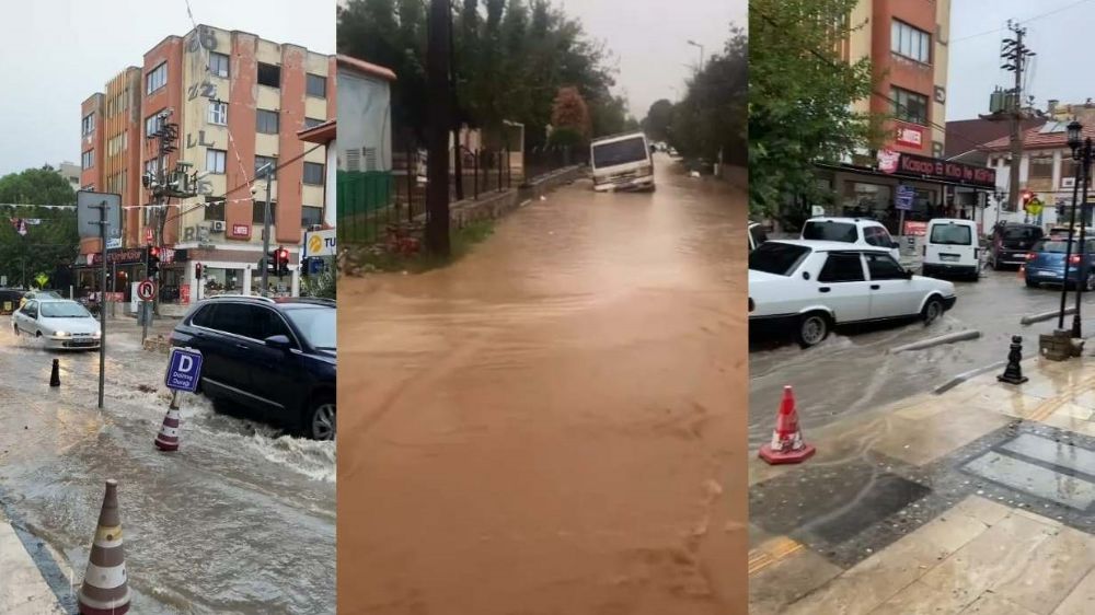 Milas'ta şiddetli yağış sebebiyle hayat durdu