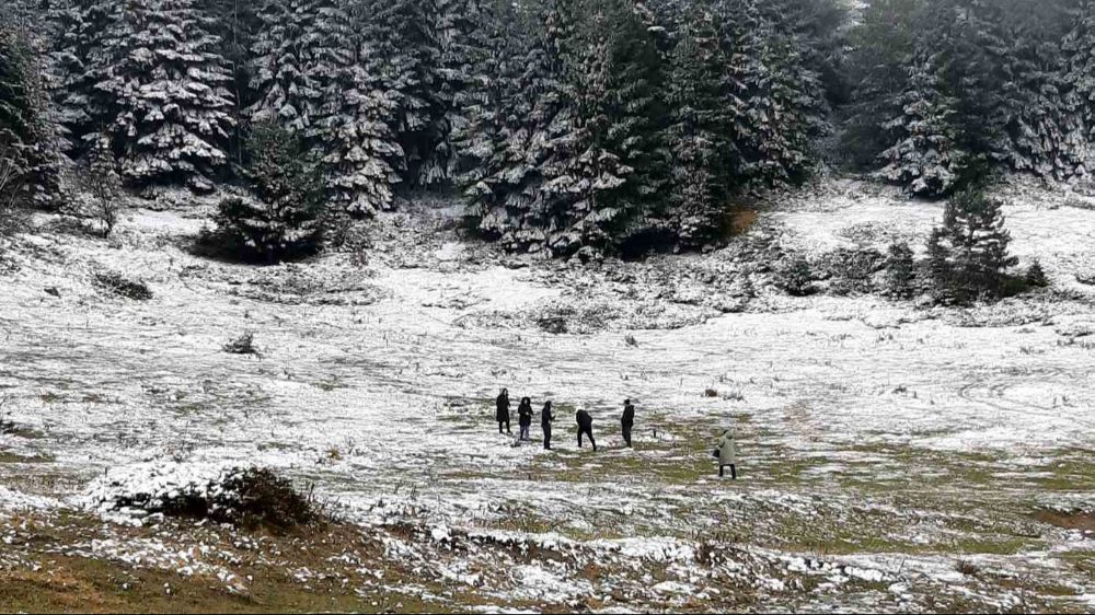 Bolu'nun yüksek kesimleri karla kaplandı