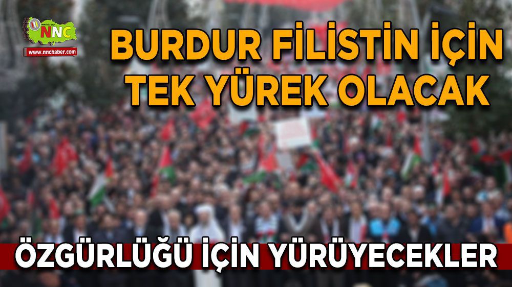 Burdur'da Dünya İnsan Hakları Gününde Filistin için yürüyüş