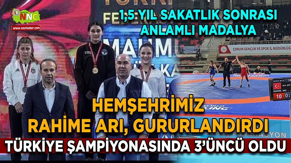 Güreşçi Rahime Arı Türkiye Şampiyonasında 3'üncü oldu