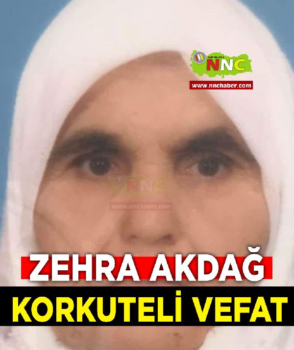 Korkuteli Vefat Zehra Akdağ 