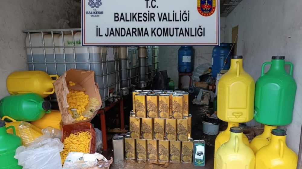 Sahte zeytinyağı imalathanesine jandarma baskını