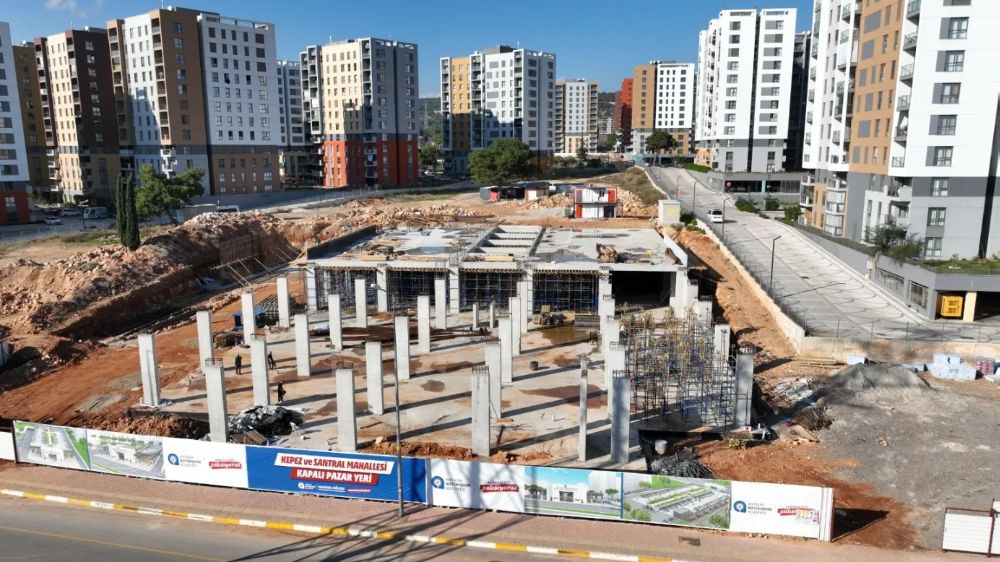 Antalya Kepez-Santral Mahallesi Kapalı Pazar Yeri inşaatı hızla devam ediyor.