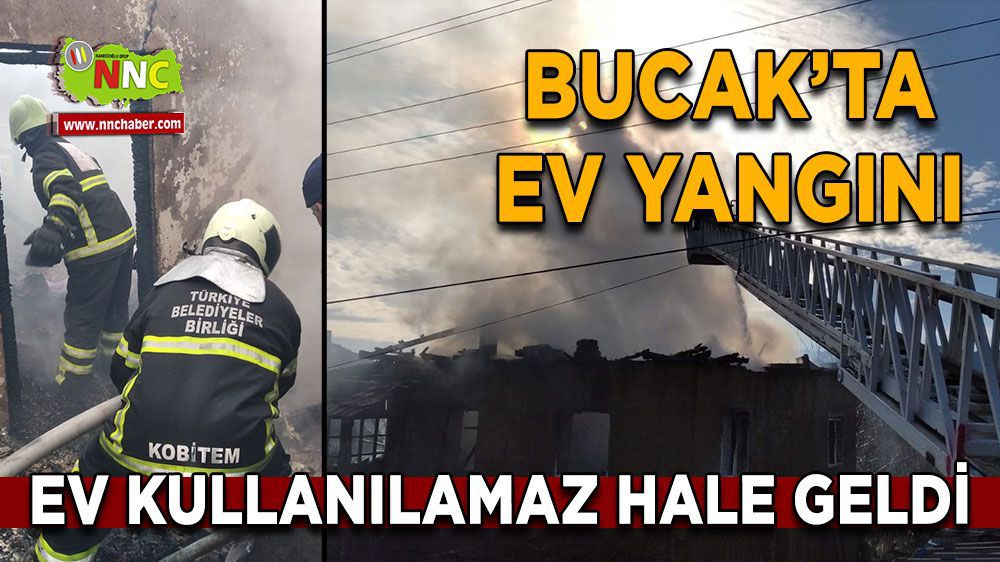 Bucak'ta ev yangını: Ev kullanılamaz hale geldi